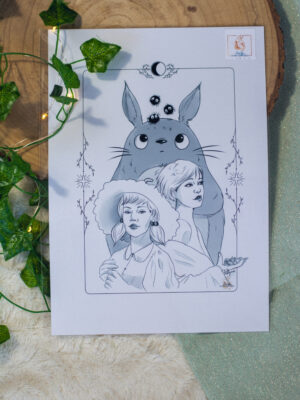 Totoro - noir et blanc