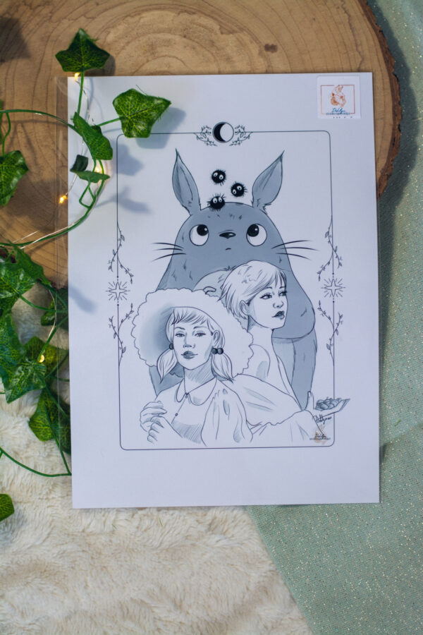 Totoro - noir et blanc